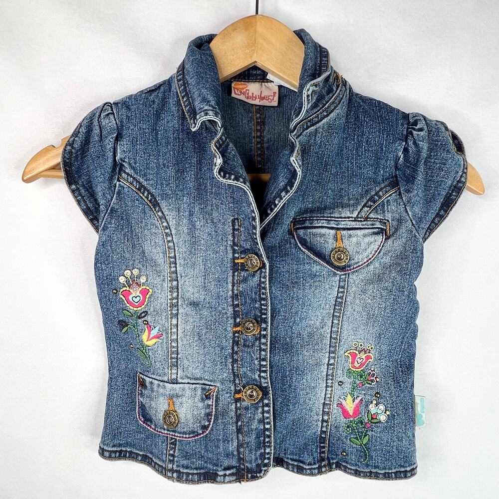 Y2K Nickelodeon Unfabulous Denim Cap Sleeve Vest M 7/8